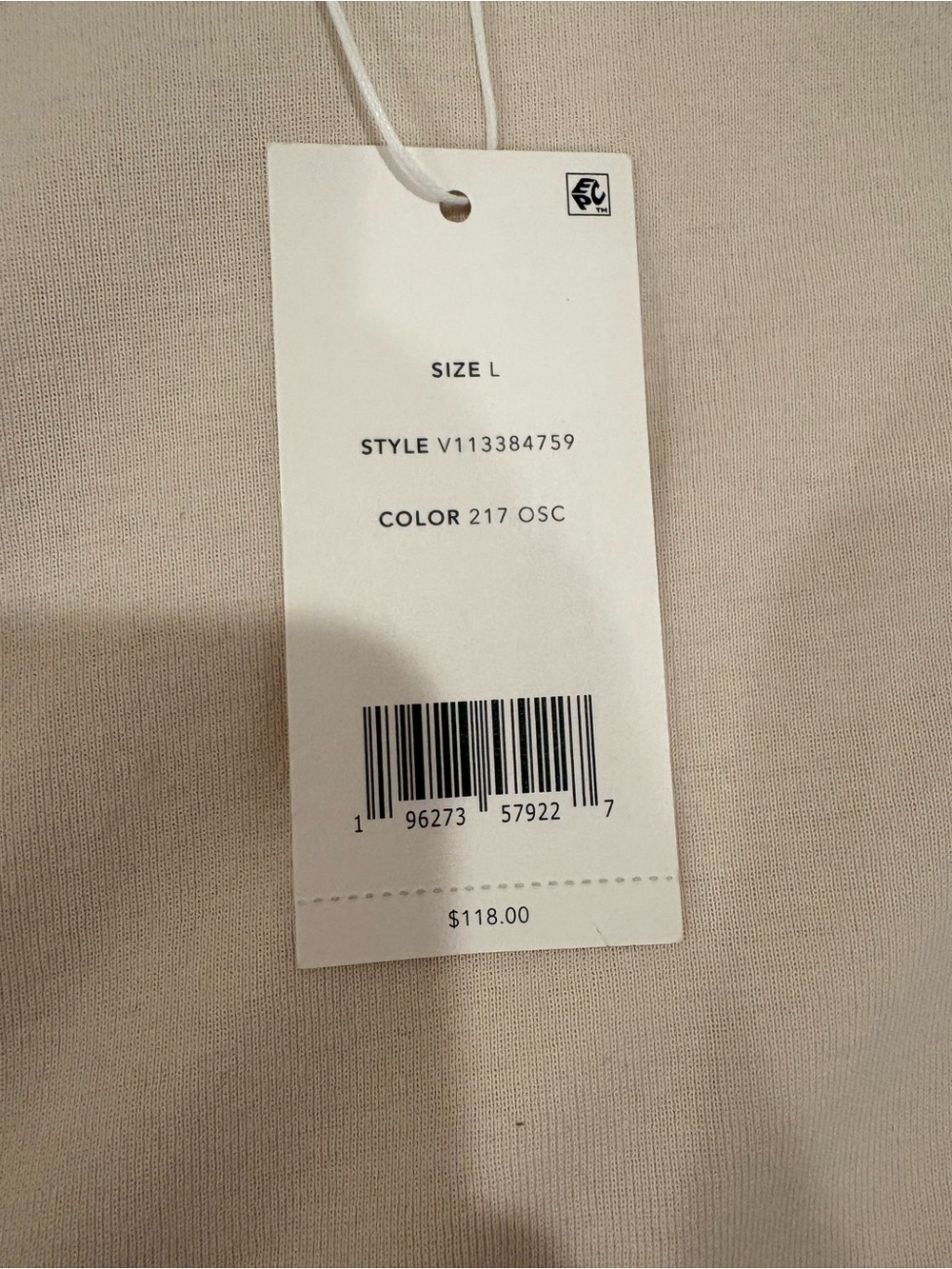 Vince Two-Tone Short Sleeve Tee - Beige & Tan - Picture 4 of 5